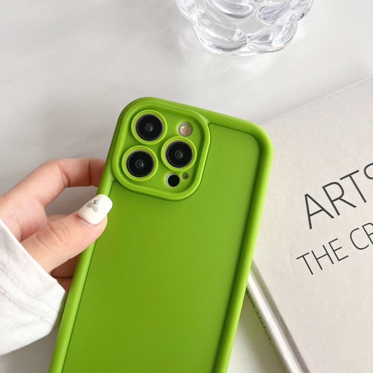 For iPhone 11 Fine Hole Shockproof Frame Frosted TPU Phone Case(Green)