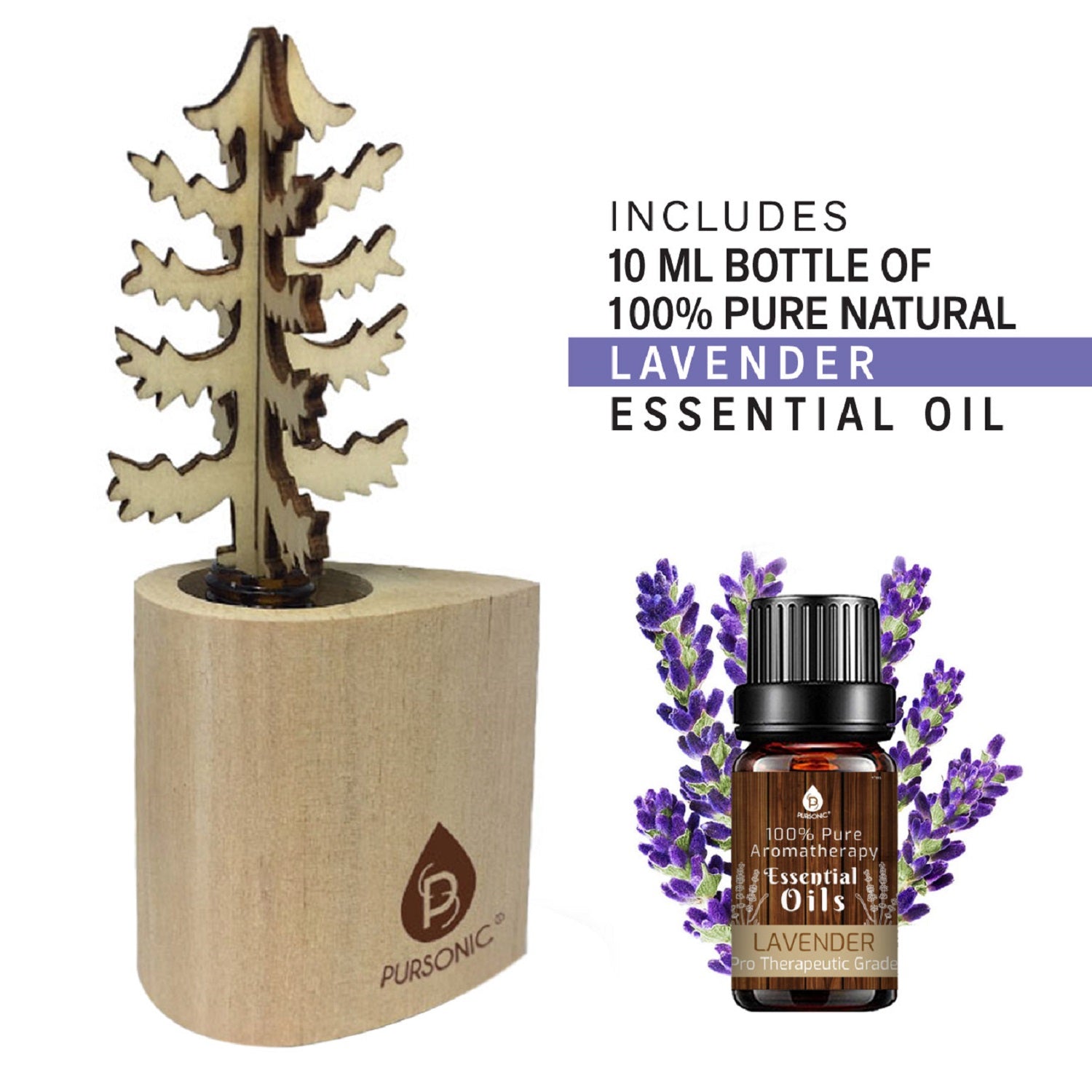 3D Wooden Standard Tree Reed Diffuser with Lavender Essential Oil Secondary image