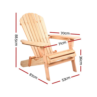 Gardeon Set of 2 Patio Furniture Outdoor Chairs Beach Chair Wooden