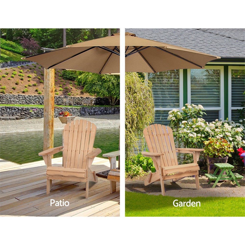 Gardeon Set of 2 Patio Furniture Outdoor Chairs Beach Chair Wooden