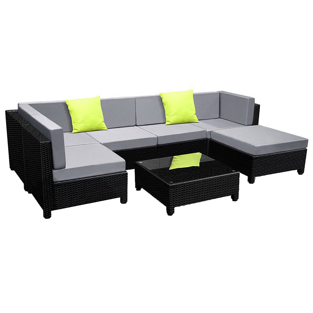 Gardeon 7PC Sofa Set Outdoor Furniture Lounge Setting Wicker Couches