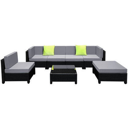 Gardeon 7PC Sofa Set Outdoor Furniture Lounge Setting Wicker Couches