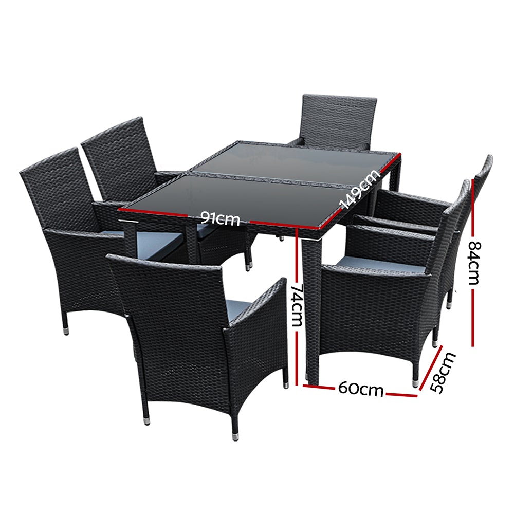 Gardeon Outdoor Furniture 7pcs Dining Set Secondary image