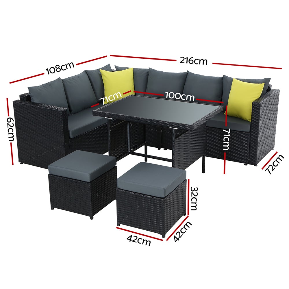 Gardeon Outdoor Furniture Patio Set Dining Sofa Table Chair Lounge Secondary image