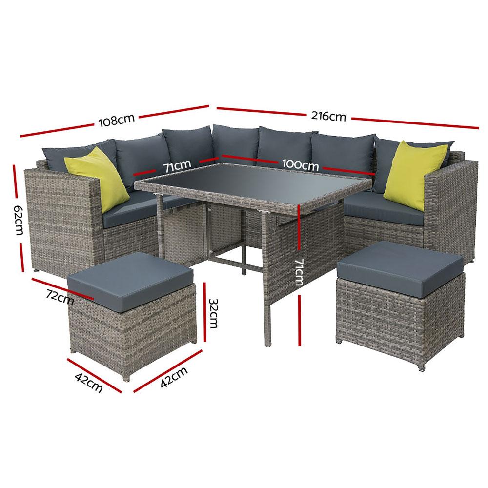 Gardeon Outdoor Furniture Patio Set Dining Sofa Table Chair Lounge Main image