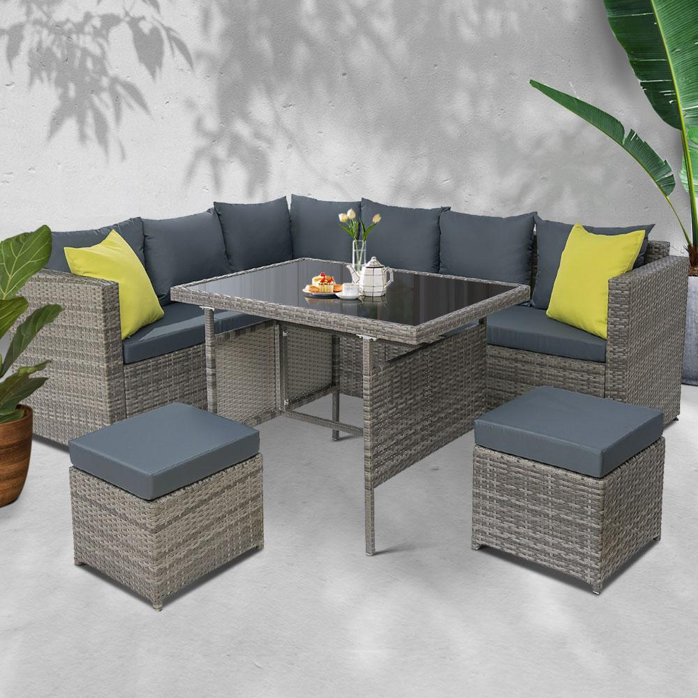 Gardeon Outdoor Furniture Patio Set Dining Sofa Table Chair Lounge