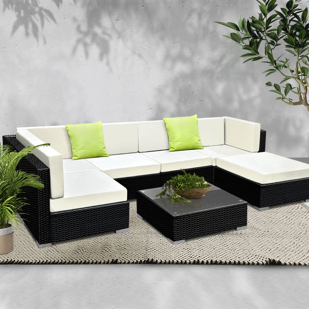 Gardeon 7PC Outdoor Furniture Sofa Set Wicker Garden Patio Pool Lounge