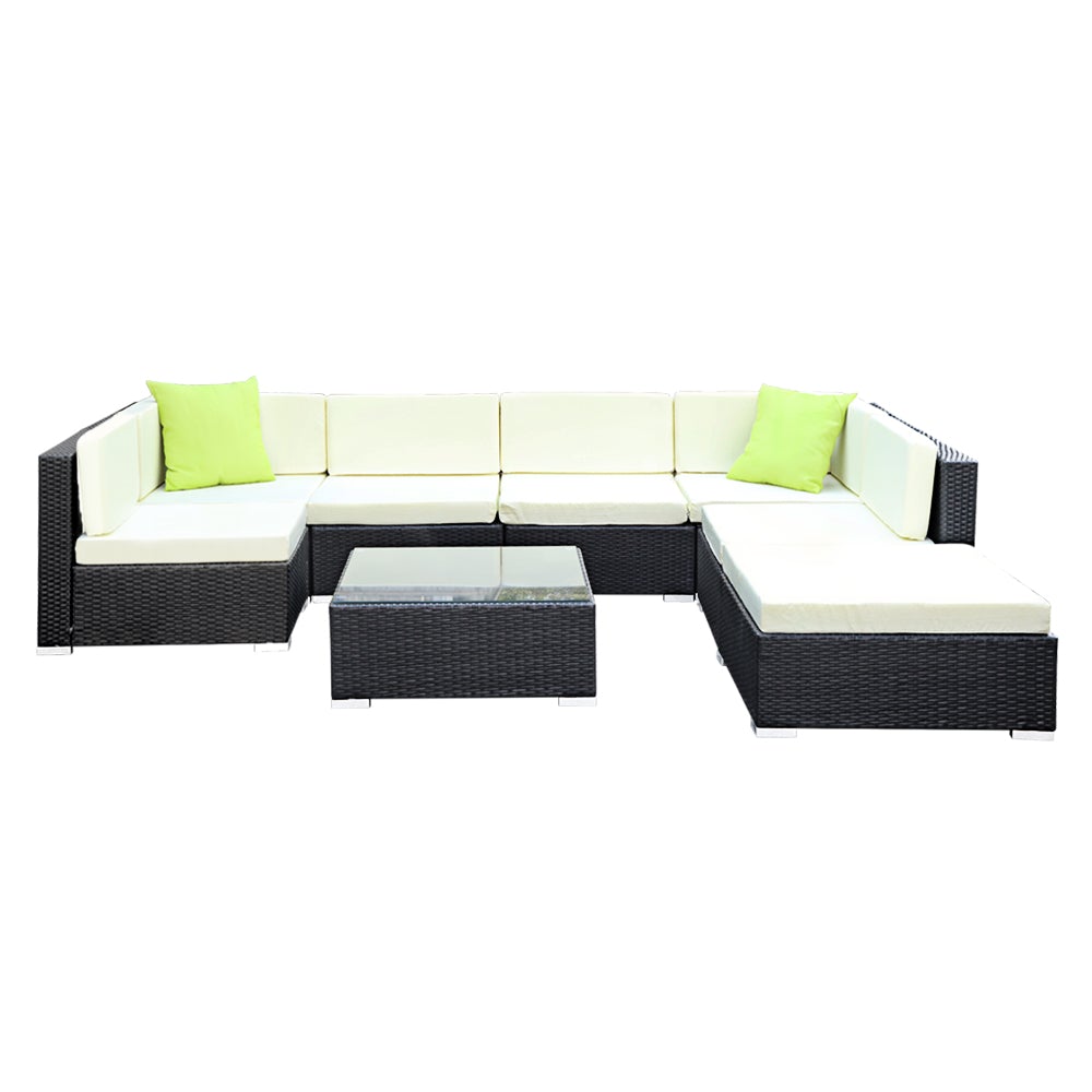 Gardeon 8PC Sofa Set with Storage Cover Outdoor Furniture Wicker