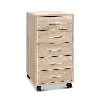 5 Drawer Filing Cabinet Storage Drawers Wood Study Office School File