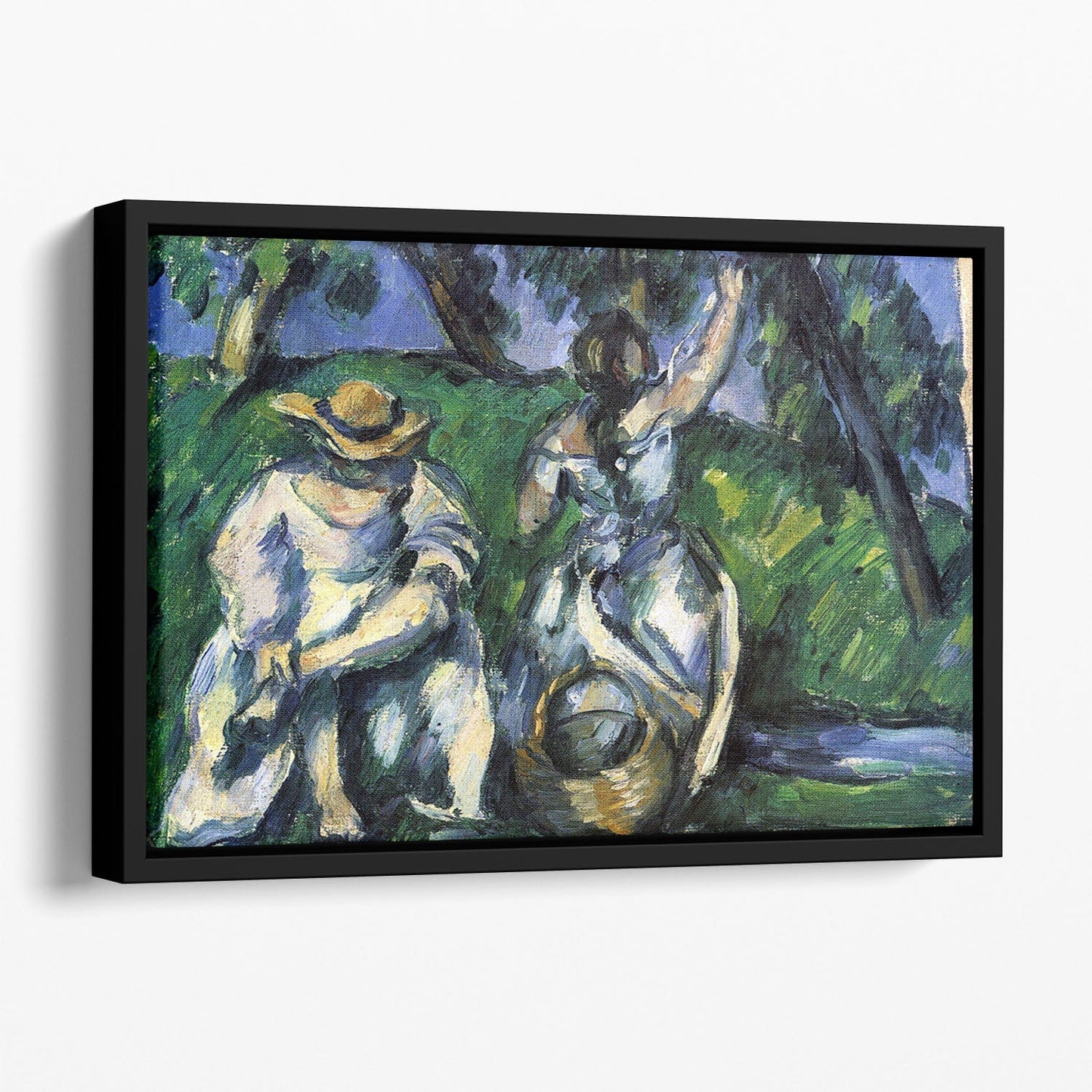 Figures by Cezanne Floating Framed Canvas