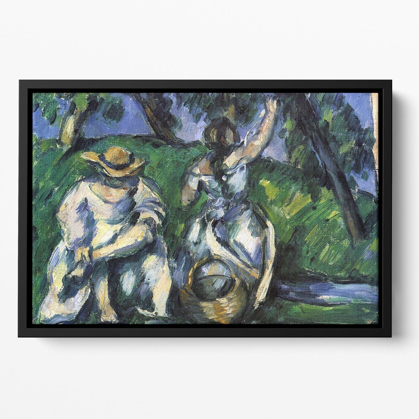 Figures by Cezanne Floating Framed Canvas