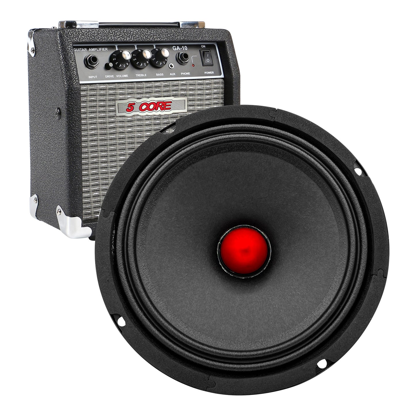 5Core 6.5 Inch Midrange Door Speaker 580W PMPO Subwoofer w Aluminum