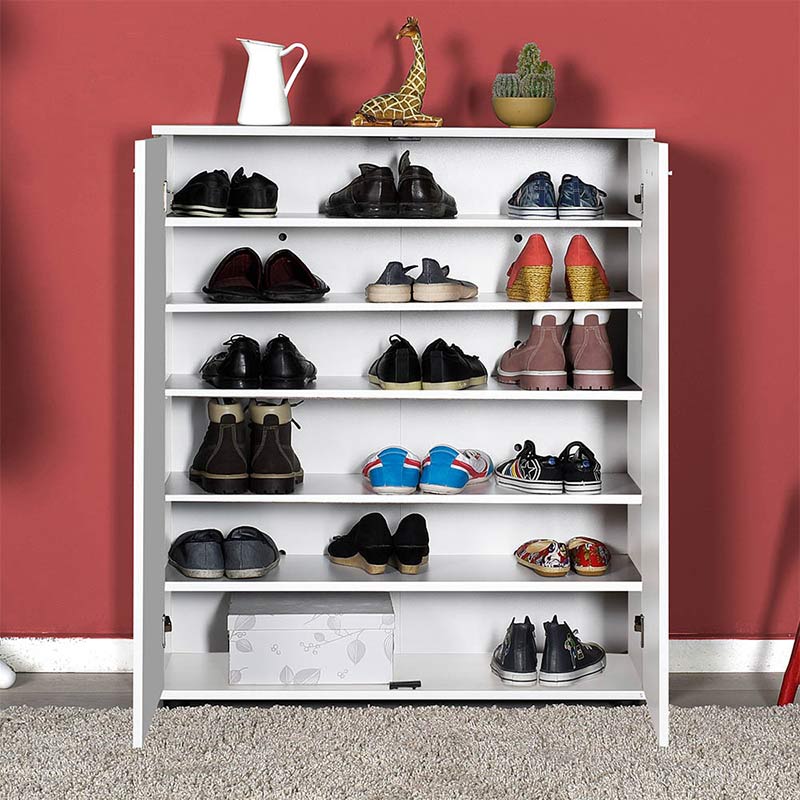 Shoe Rack RANDY 20 pairs double-doors White