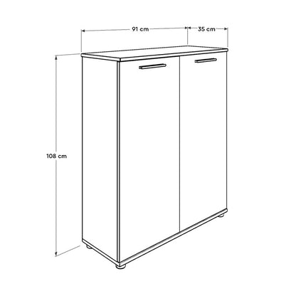 Shoe Rack RANDY 20 pairs double-doors White