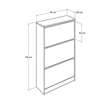 Shoe Rack ANDORRA White 73x26x119cm