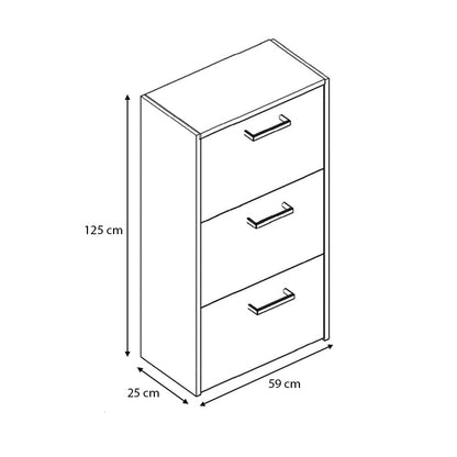 Shoe Rack MONTREAL 18 pairs White 59x25x125cm