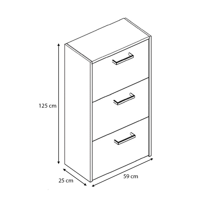 Shoe Rack MONTREAL 18 pairs Light Walnut 59x25x125cm