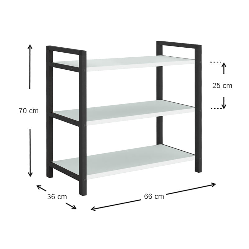 Shoe Rack UTILE 9 pairs Black - White