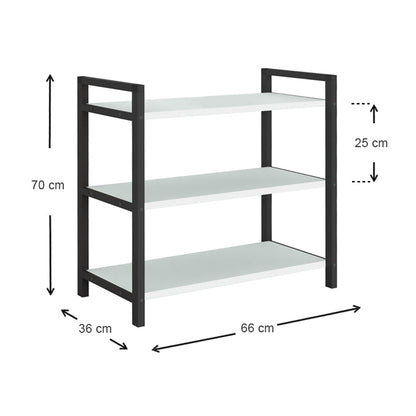 Shoe Rack UTILE 9 pairs Black - White