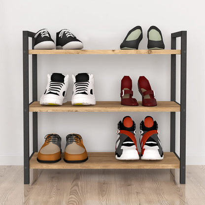 Shoe Rack UTILE 9 pairs Black - Pine Oak