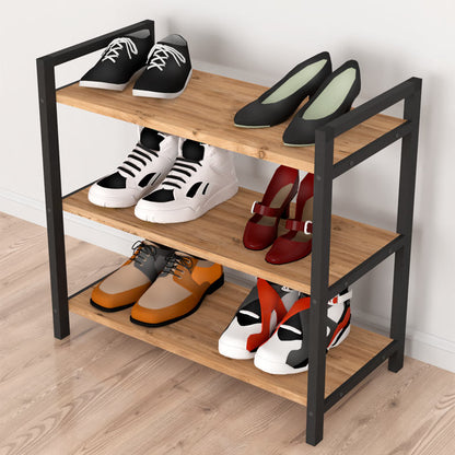 Shoe Rack UTILE 9 pairs Black - Pine Oak