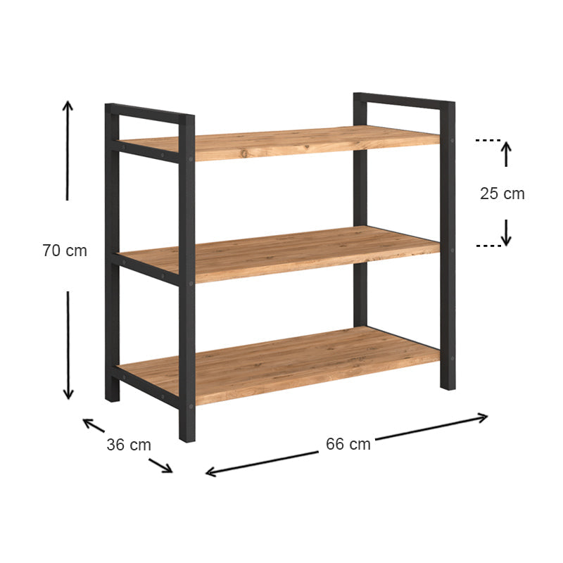 Shoe Rack UTILE 9 pairs Black - Pine Oak