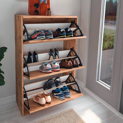 Shoe Rack PARTIA 18 pairs Pine Oak