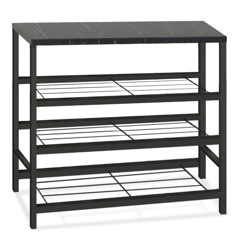 Shoe Rack BIANCA 9 pairs Black Marble Effect 65x30x67cm