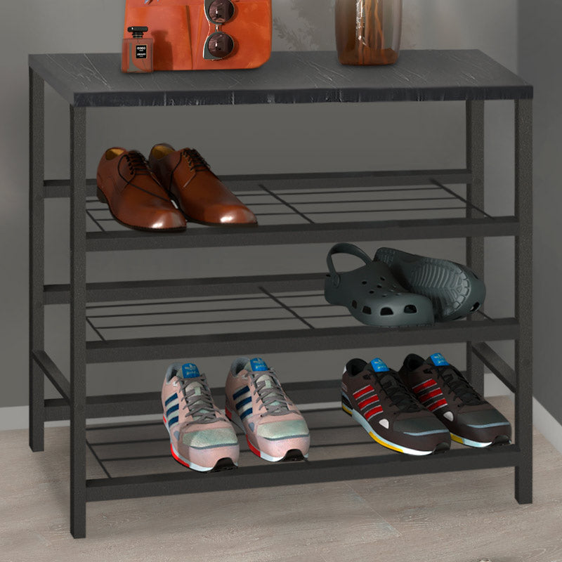 Shoe Rack BIANCA 9 pairs Black Marble Effect 65x30x67cm