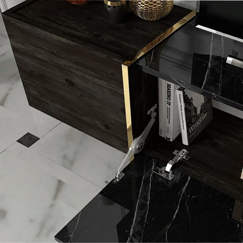 TV Furniture Set MICHA melamine Black Marble Effect