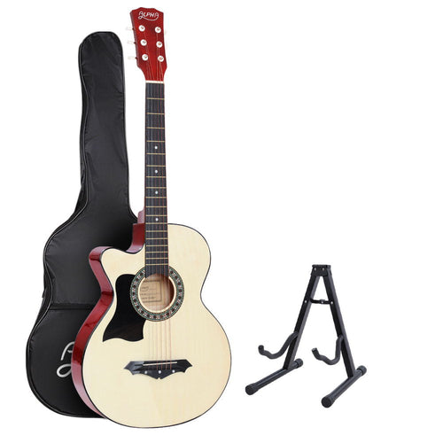 ALPHA 38 Inch Wooden Acoustic Guitar Left handed with Accessories set