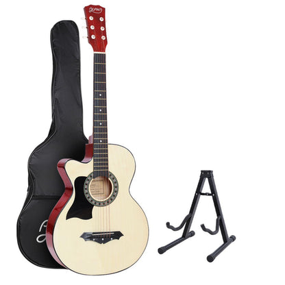 ALPHA 38 Inch Wooden Acoustic Guitar Left handed with Accessories set