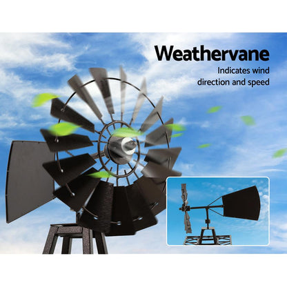 Garden Windmill 160cm Metal Ornaments Outdoor Decor Ornamental Wind