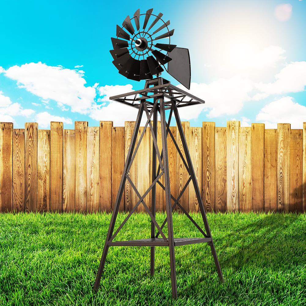 Garden Windmill 160cm Metal Ornaments Outdoor Decor Ornamental Wind