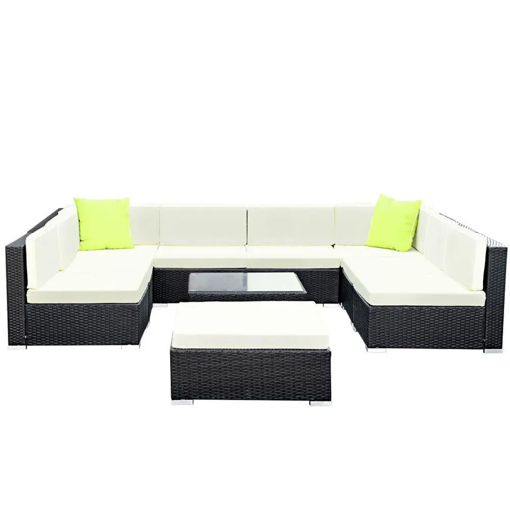 Gardeon 10PC Outdoor Furniture Sofa Set Wicker Garden Patio Lounge