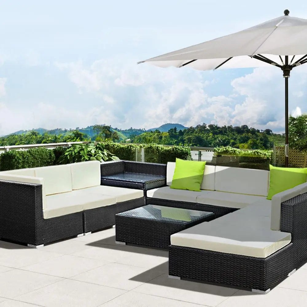 Gardeon 11PC Outdoor Furniture Sofa Set Wicker Garden Patio Lounge