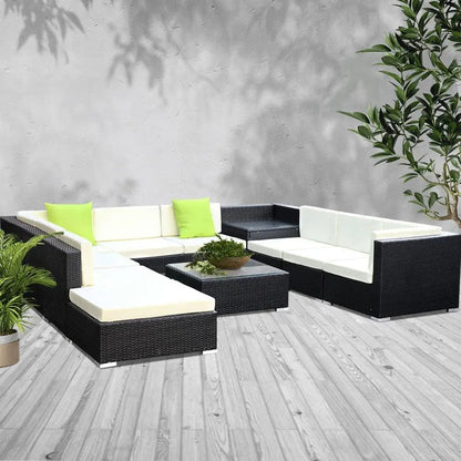 Gardeon 11PC Outdoor Furniture Sofa Set Wicker Garden Patio Lounge