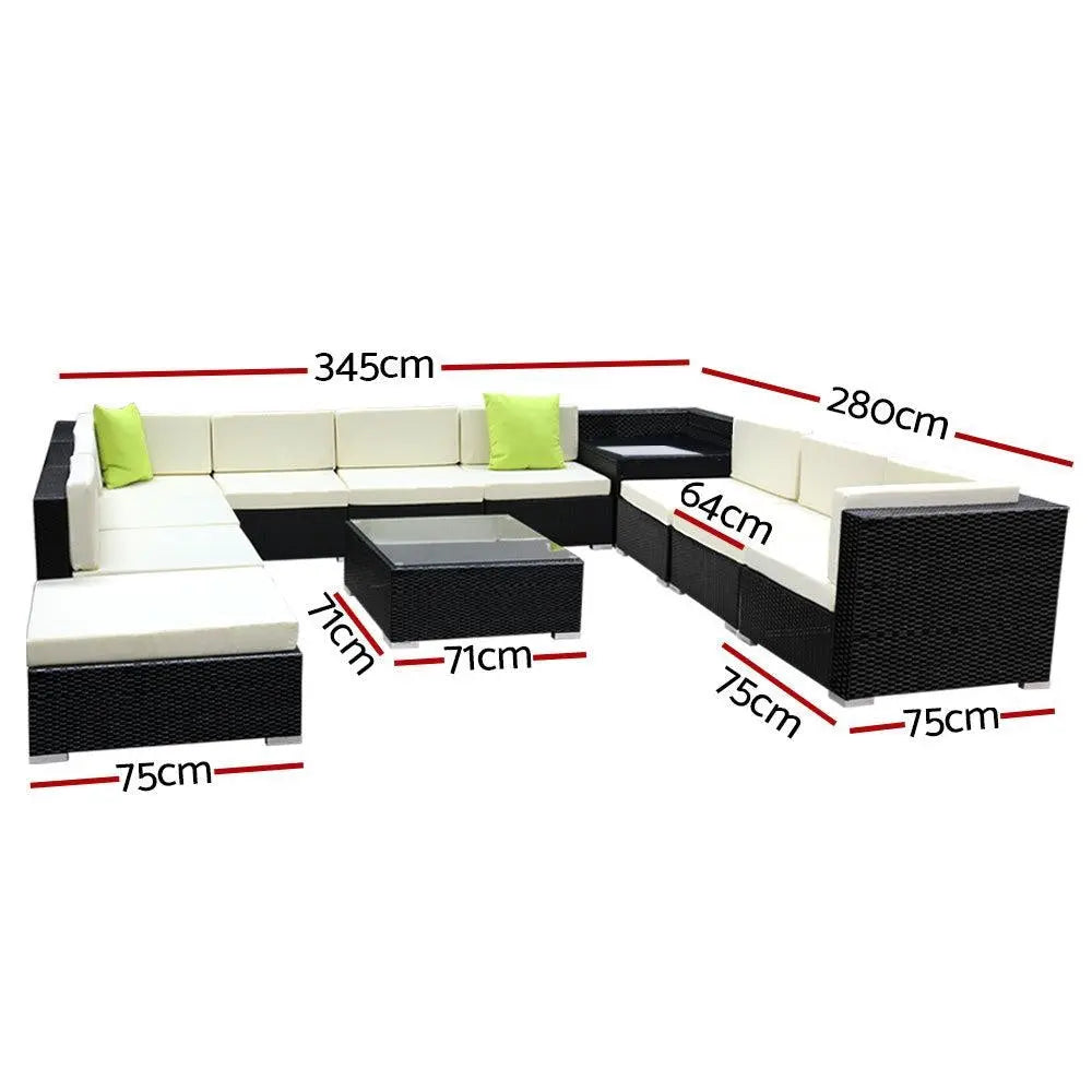 Gardeon 12PC Outdoor Furniture Sofa Set Wicker Garden Patio Lounge Secondary image