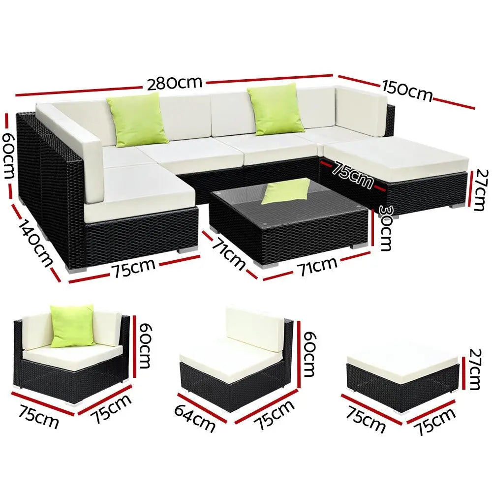 Gardeon 7PC Outdoor Furniture Sofa Set Wicker Garden Patio Pool Lounge Secondary image