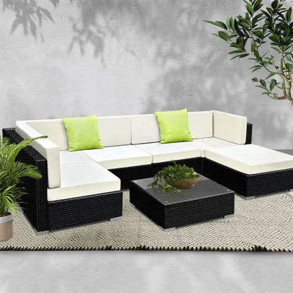 Gardeon 7PC Outdoor Furniture Sofa Set Wicker Garden Patio Pool Lounge