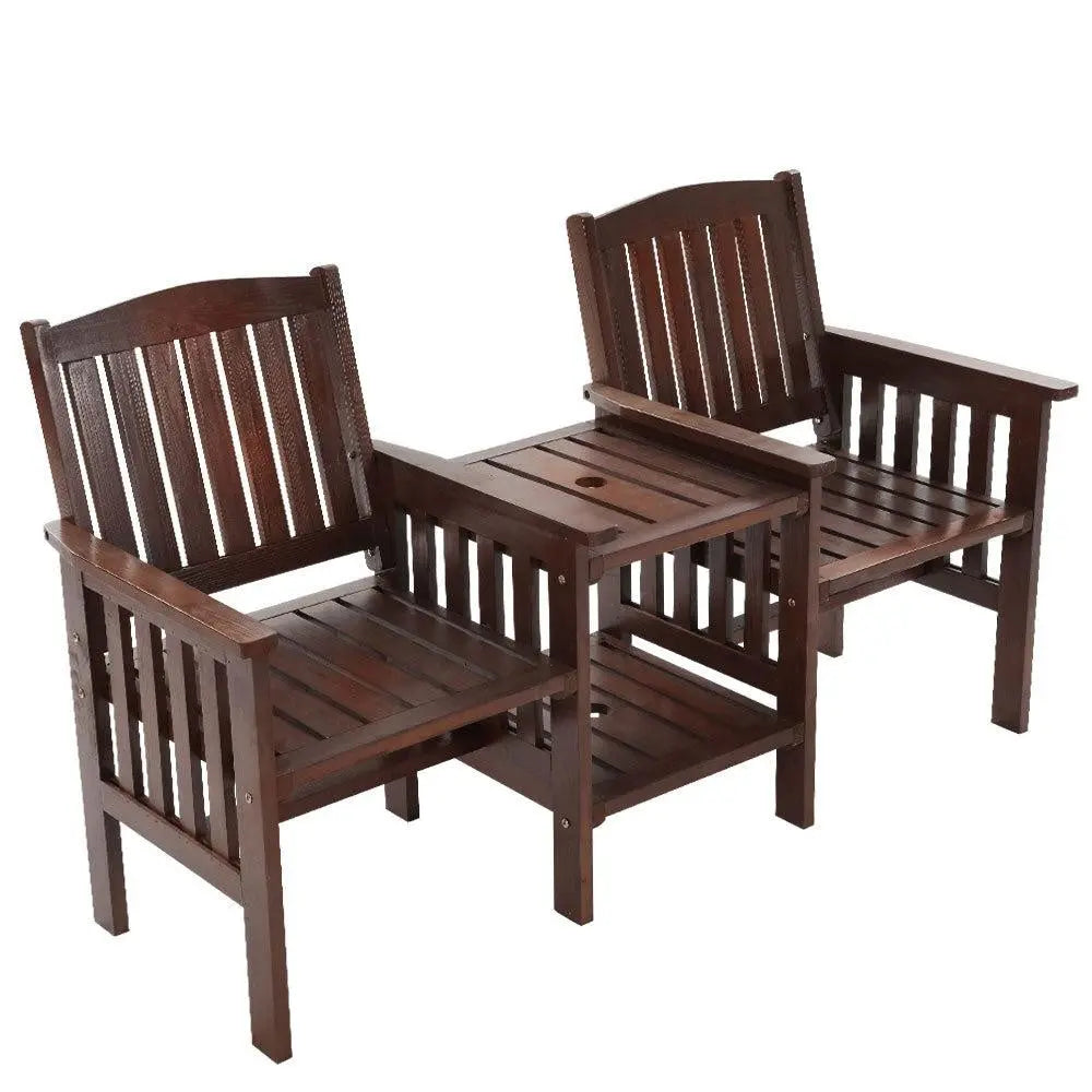 Gardeon Garden Bench Chair Table Loveseat Wooden Outdoor Furniture Main image