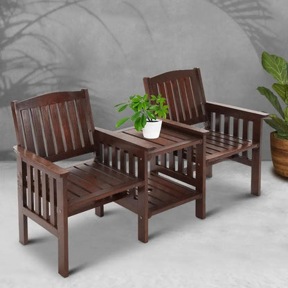 Gardeon Garden Bench Chair Table Loveseat Wooden Outdoor Furniture