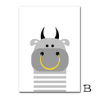 Giraffe Cattle Canvas Painting Nursery Wall