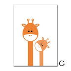 Giraffe Cattle Canvas Painting Nursery Wall