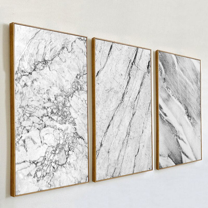 Abstract Grey Marble Canvas Paintings