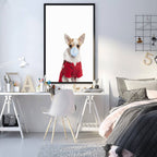 Dog Coat Blue Bubble Animals Wall Art