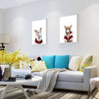 Dog Coat Blue Bubble Animals Wall Art
