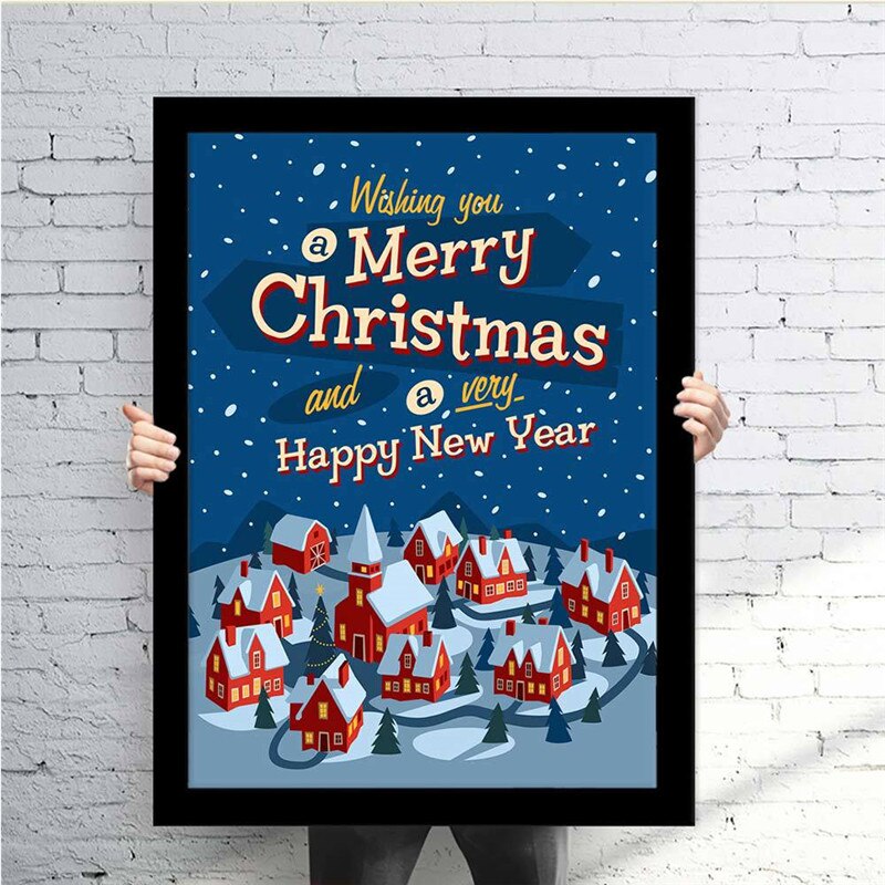 Watercolor Merry Christmas Art Poster