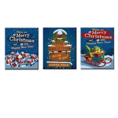 Watercolor Merry Christmas Art Poster