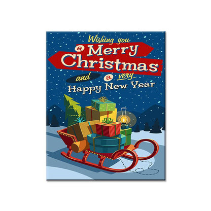 Watercolor Merry Christmas Art Poster
